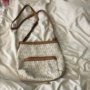 Michael Kors Beige and Brown Crossbody Bag